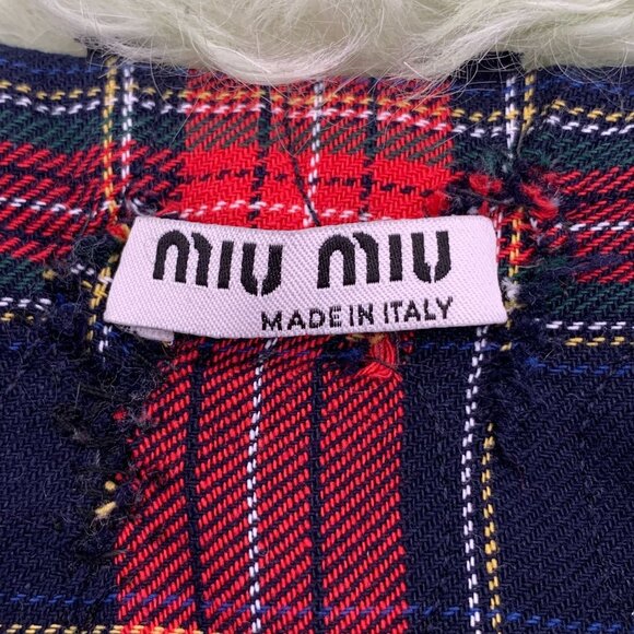 Miu Miu Denim Jacket With Faux Fur Collar & Patches - Picture 7 of 8